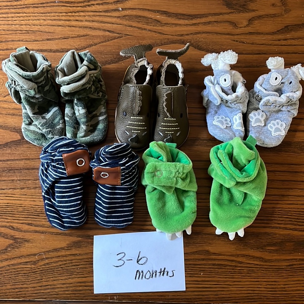 Size 3-6 months Robeez booties. All lightly or barely used.